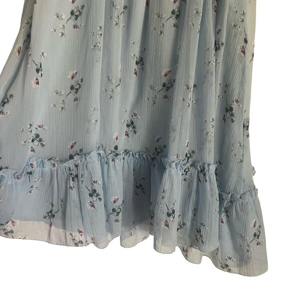 Abercrombie & Fitch Womens Dress, Blue Babydoll Mini Flowy Tiered Coquette Small - Picture 9 of 11